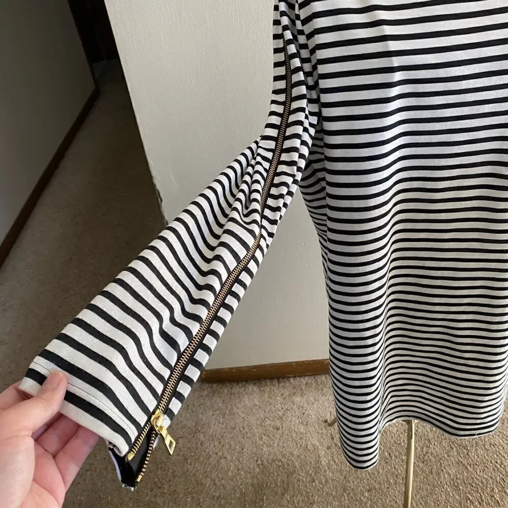 Rachel Zoe Pea in the Pod Maternity Stripe Dress Large Black White
